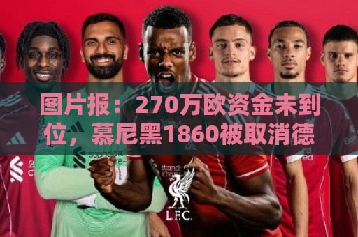 图片报:270万欧资金未到位,慕尼黑1860被取消德丙参赛资格 图片报:270万欧资金未到位,慕尼黑1860被取消德丙参赛资格